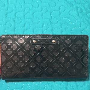 Kate Spade Black Embossed Heart Wallet